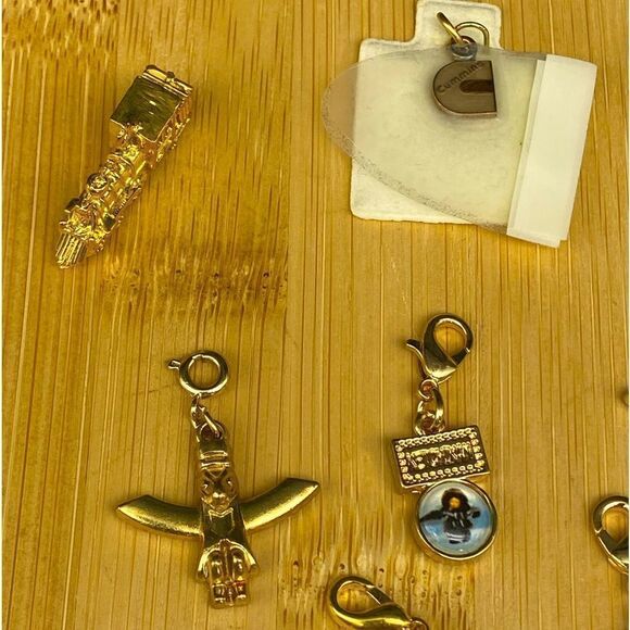 Set of 9 gold plated charms and one 1/5g 10k gold charm with a total wt of 24g - Picture 10 of 16